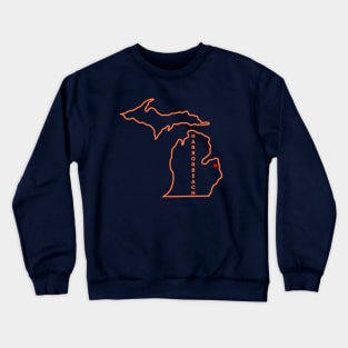 Harbor Beach MI Love (Orange) Crewneck Sweatshirt